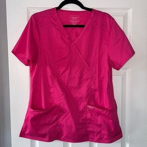 Cherokee workwear revolution pink scrub top